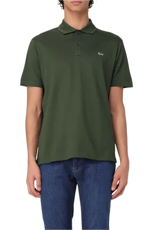Paul & Shark Homme, Tops, Vert, Taille: XL Polo en maille avec badge requin