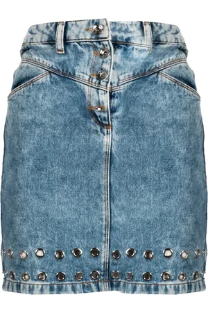 Patrizia Pepe Femme, Jupes, Bleu, Taille: 36 FR Mini-jupe en jean avec ornements