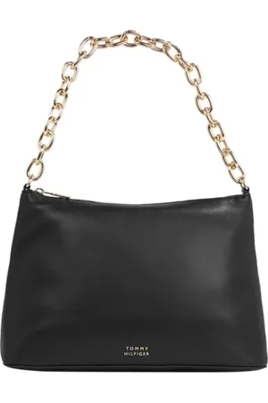 Tommy Hilfiger Femme, Sacs, Noir, Taille: ONE Size Sac bandoulière en cuir noir