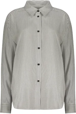 Khaite Femme, Blouses et Chemises, Blanc, Taille: 38 FR Chemise en soie rayée à col classique