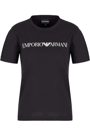 Emporio Armani Femme, Tops, Bleu, Taille: 44 FR T-shirt en Jersey Bio Bleu Marine Logo
