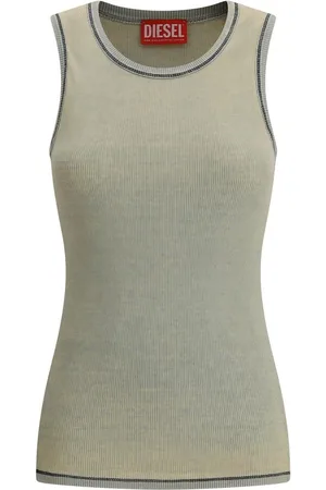 Diesel Femme, Tops, , Taille: 40 FR Haut en coton côtelé avec effet moucheté