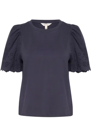 Part Two Femme, Tops, Bleu, Taille: 44 FR T-shirt à motif ajouré After Midnight
