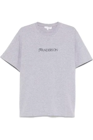 J.W.Anderson Homme, Tops, Gris, Taille: L T-shirt Gris Chiné à Col Rond