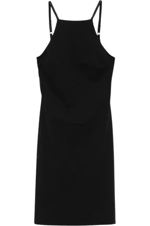 Patrizia Pepe Femme, Robes, Noir, Taille: 38 FR Robe Noire Col Carré Détail Logo