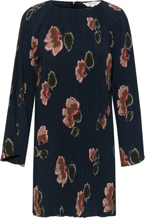 Part Two Femme, Robes, Bleu, Taille: 42 FR Robe Fleurie Marine Floutée