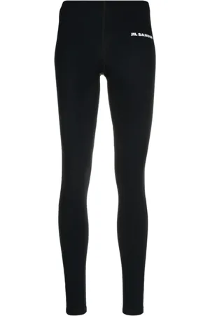 Jil Sander Femme, Pantalons, Noir, Taille: 40 FR Leggings Logo Noir