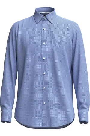HUGO BOSS Homme, Chemises, Bleu, Taille: S Camicia H-Joe-Kent-C1-214 Shirt