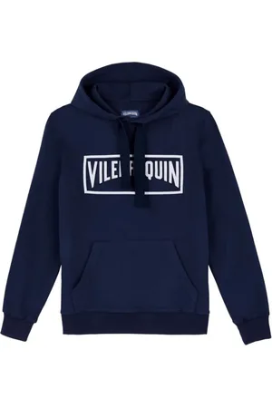 Vilebrequin Homme, Sweatshirts et sweats à capuche, Bleu, Taille: L Sweat à capuche logo surpiqué en coton uni