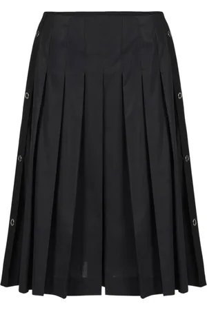 Iceberg Femme, Jupes, Noir, Taille: 42 FR Jupe plissée noire à taille normale en popeline de coton