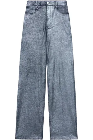 Isabel Marant Femme, Pantalons, Gris, Taille: 40 FR Pantalon Large