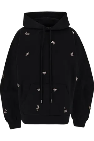 Des Phemmes Femme, Sweatshirts et sweats à capuche, Noir, Taille: 36 FR Sweat à capuche avec applications