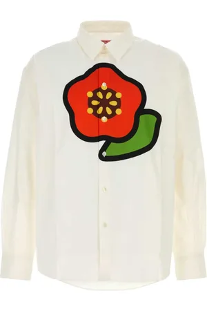Kenzo Homme, Chemises, Blanc, Taille: L Chemise Popeline Style Classique