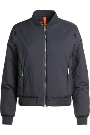 Parajumpers Femme, Vestes, Bleu, Taille: 38 FR Bomber en taffetas de nylon froissé