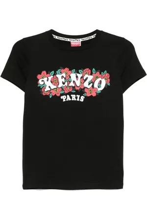 Kenzo Femme, Tops, Noir, Taille: 38 FR T-shirt Ras du Cou avec Logo Imprimé