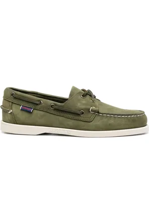SEBAGO Homme, Chaussures, Vert, Taille: 43 EU Vert Mocassin Plat Chaussures