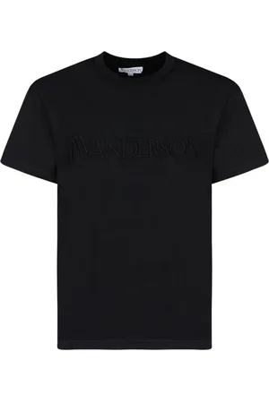 J.W.Anderson Homme, Tops, Noir, Taille: L T-shirt Logo Brodé