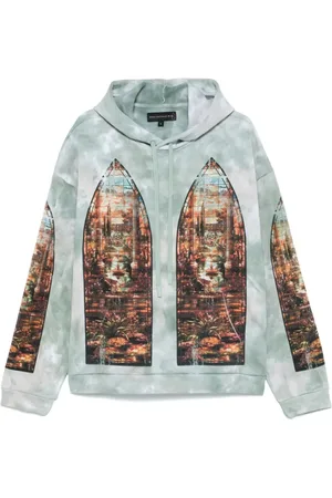 Who Decides War Homme, Sweatshirts et sweats à capuche, Vert, Taille: S Sweat à Capuche Vert Aqua avec Motif Imprimé