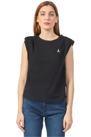 Patrizia Pepe Femme, Tops, Noir, Taille: 36 FR T-shirt sans manches en coton avec logo