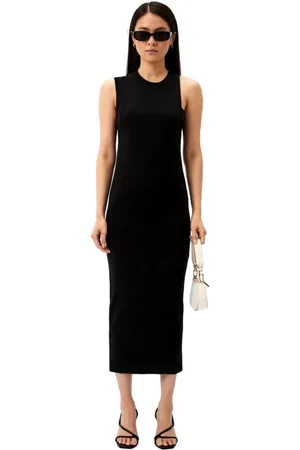 HUGO BOSS Femme, Robes, Noir, Taille: 36 FR Robe Ajustée Élastique Double Bretelle