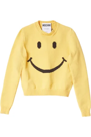 Moschino Femme, Pulls, Jaune, Taille: 40 FR Pull Jaune Smiley