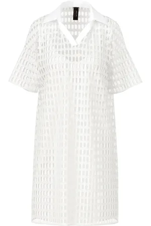 Marc Cain Femme, Robes, Blanc, Taille: 40 FR Robe en Maille Aérée
