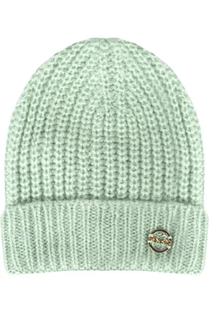 Pinko Femme, Accessoires, Vert, Taille: ONE Size Bonnet à Motif Tressé