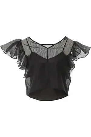 Karl Lagerfeld Femme, Blouses et Chemises, Noir, Taille: 36 FR Haut à Volants Met Gala