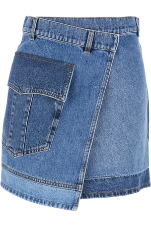 Serafini Femme, Jupes, Bleu, Taille: 38 FR Mini-jupe bleue portefeuille avec détail logo