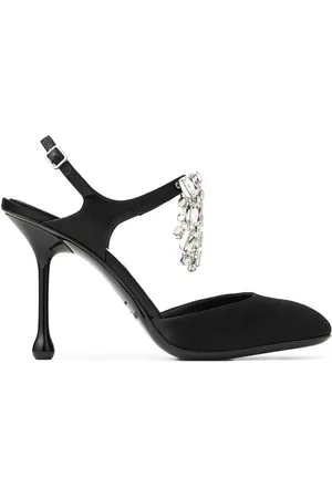 Jimmy Choo Femme, Chaussures, Noir, Taille: 40 EU Escarpins Slingback Noirs Ornés de Cristaux