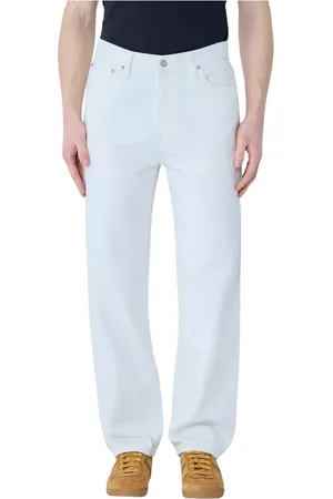 Carhartt Homme, Jeans, Blanc, Taille: W30 Jean à Jambe Droite avec Cinq Poches