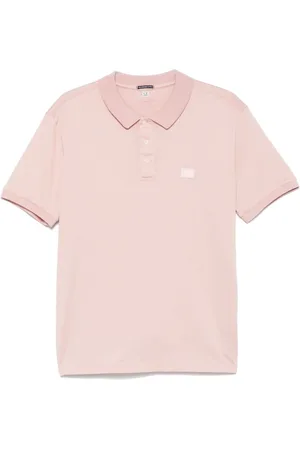 C.P. Company Homme, Tops, Rose, Taille: L Polo Rose avec Patte de Boutonnage