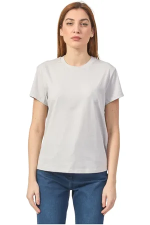Patrizia Pepe Femme, Tops, Gris, Taille: 36 FR T-shirt en jersey de coton