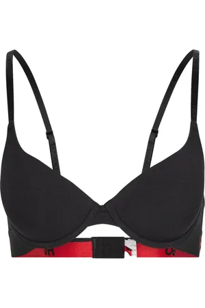 HUGO BOSS Femme, Sous-vêtements, Noir, Taille: 90A FR Soutien-gorge à armatures Logo Sportif