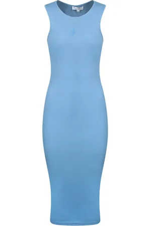 J.W.Anderson Femme, Robes, Bleu, Taille: 38 FR Robe Bleue Sans Manches avec Logo Ancre