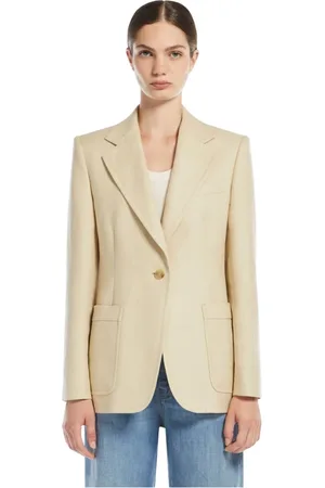 Max Mara Femme, Vestes, , Taille: 38 FR Veste blazer en coton et lin