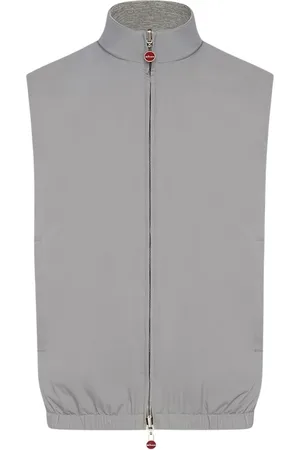 Kiton Homme, Vestes, Gris, Taille: 2XL Veste Gilet Réversible en Soie