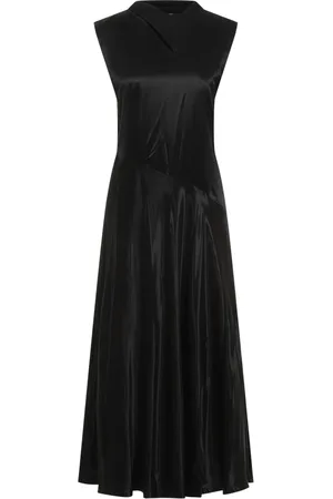 Jil Sander Femme, Robes, Noir, Taille: 38 FR Robe Longue Noire en Cupro