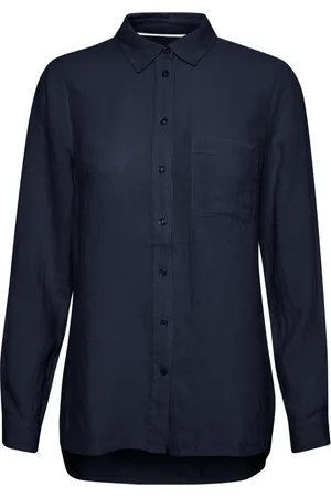 Part Two Femme, Blouses et Chemises, Bleu, Taille: 42 FR Kivaspw Chemise à Manches Longues Coupe Décontractée
