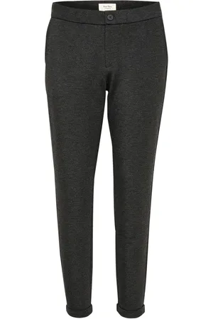 Part Two Femme, Pantalons, Noir, Taille: 42 FR Pantalon Taille Haute Large Gris Foncé Chiné