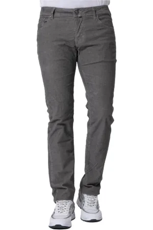 Jacob Cohen Homme, Jeans, Gris, Taille: W31 Jean Slim Fit en Velours Taupe Texturé