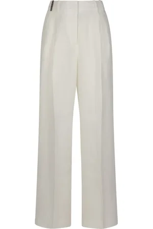 PESERICO SIGN Femme, Pantalons, Blanc, Taille: 36 FR Pantalon Gabardine