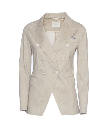 Circolo Femme, Vestes, , Taille: 36 FR Blazer à Double Boutonnage en Pierre