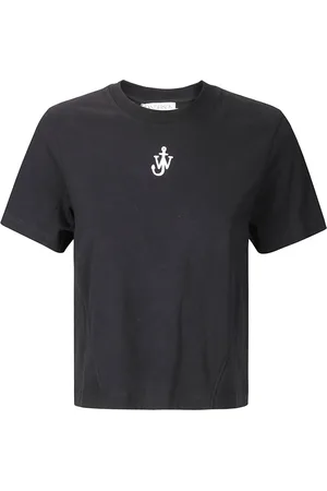 J.W.Anderson Femme, Tops, Noir, Taille: 40 FR T-shirt court à logo brodé