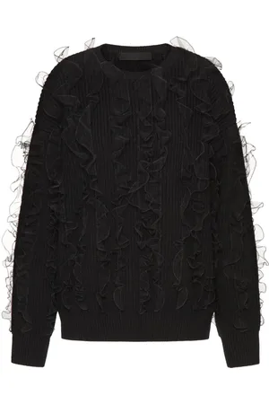 VALENTINO GARAVANI Femme, Pulls, Noir, Taille: 38 FR Pull Élégant en Tricot