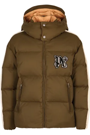 Palm Angels Homme, Vestes, Vert, Taille: L Doudoune à Capuche