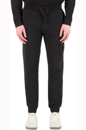 Stone Island Homme, Pantalons, Noir, Taille: L Pantalon de survêtement en molleton avec badge emblématique
