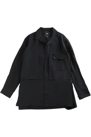 Y-3 Homme, Chemises, Noir, Taille: S Chemise en Twill de Rayonne