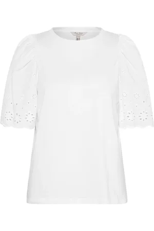 Part Two Femme, Tops, Blanc, Taille: 42 FR T-shirt blanc à motif ajouré charmant