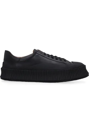 Jil Sander Homme, Chaussures, Noir, Taille: 42 EU Baskets basses en cuir d`agneau